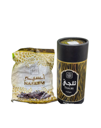 Naseem Thaljee Bakhoor- cylindrical box