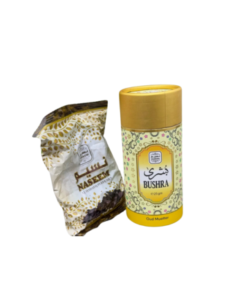 Naseem Bushra Bakhoor- cylindrical box